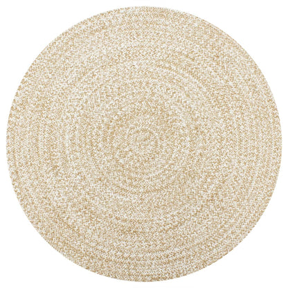 Teppich Handgefertigt Jute Weiß und Natur 90 cm - Pazzar.ch