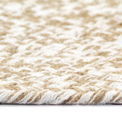 Teppich Handgefertigt Jute Weiß und Natur 90 cm - Pazzar.ch