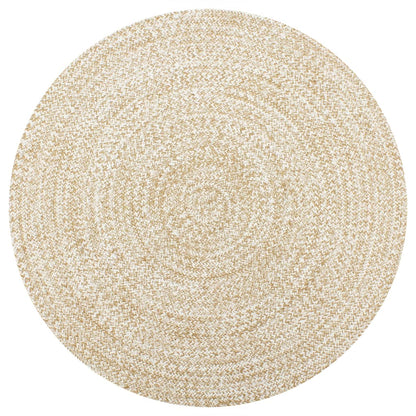 Teppich Handgefertigt Jute Weiß und Natur 150 cm - Pazzar.ch
