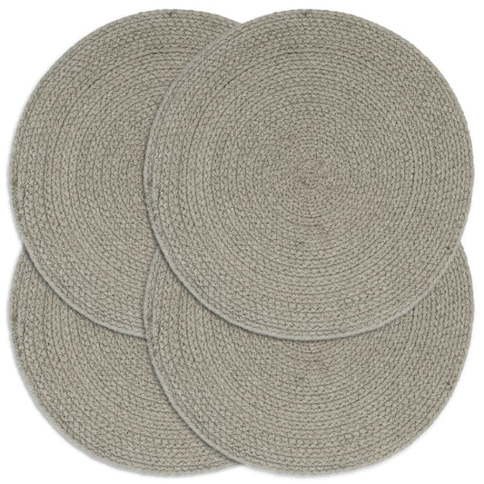 Tischsets 4 Stk. Uni Grau 38 cm Rund Baumwolle - Pazzar.ch