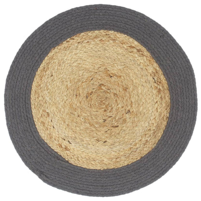 Tischsets 4 Stk. Natur und Anthrazit 38 cm Jute und Baumwolle - Pazzar.ch