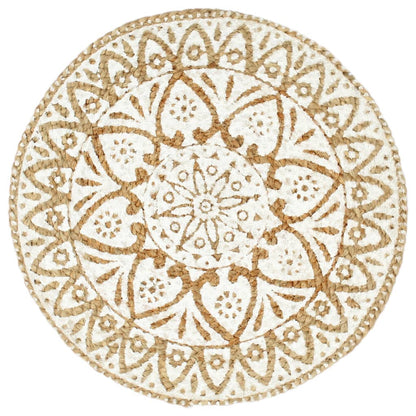 Tischsets 6 Stk. Weiß 38 cm Rund Jute - Pazzar.ch