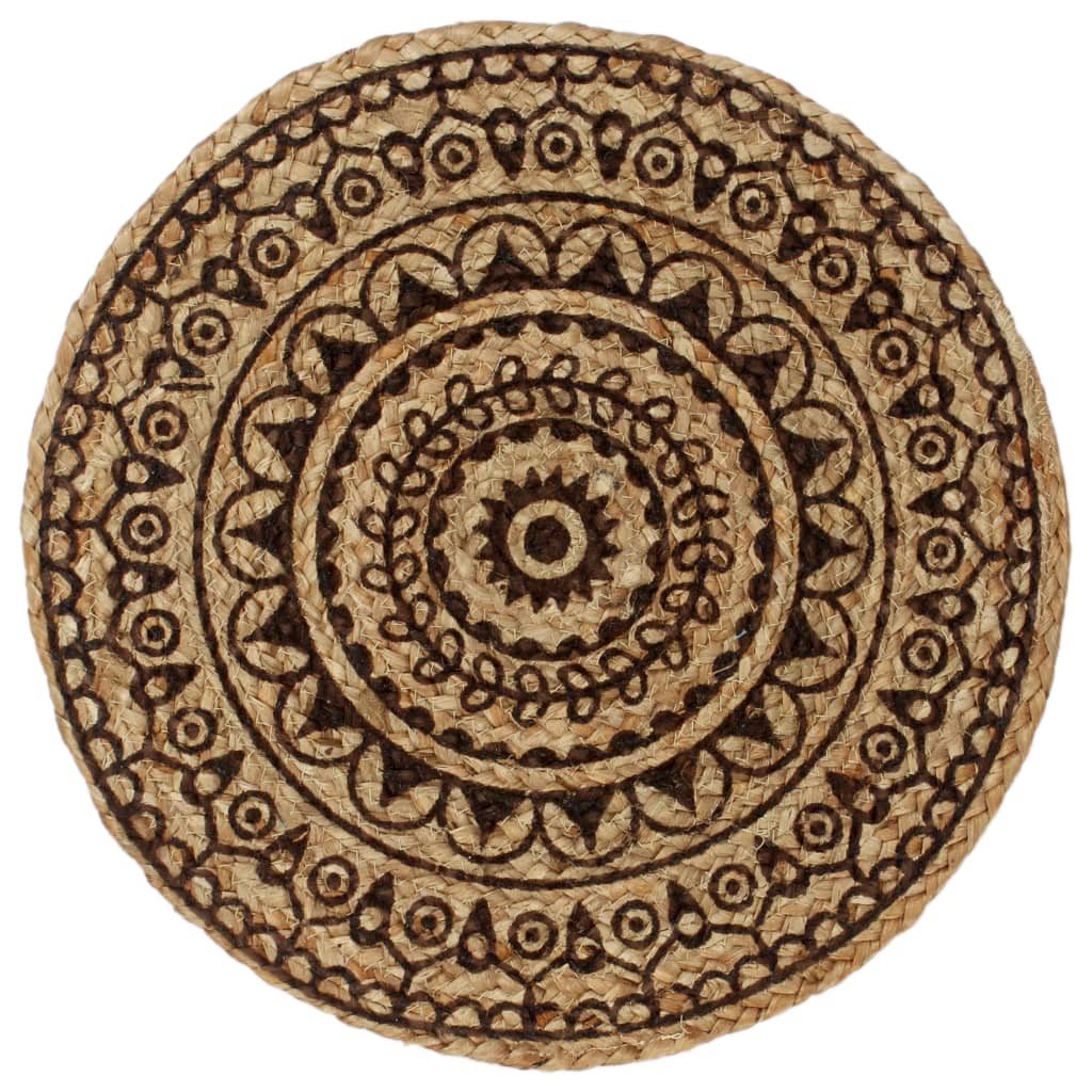 Tischsets 6 Stk. Dunkelbraun 38 cm Rund Jute - Pazzar.ch