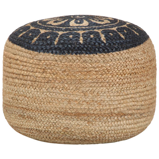 Handgefertigter Sitzpuff Blau 45 x 30 cm Jute - Pazzar.ch