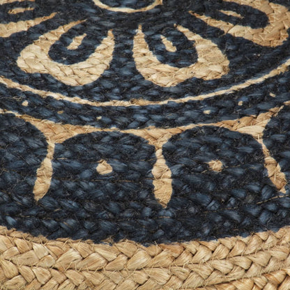 Handgefertigter Sitzpuff Blau 45 x 30 cm Jute - Pazzar.ch