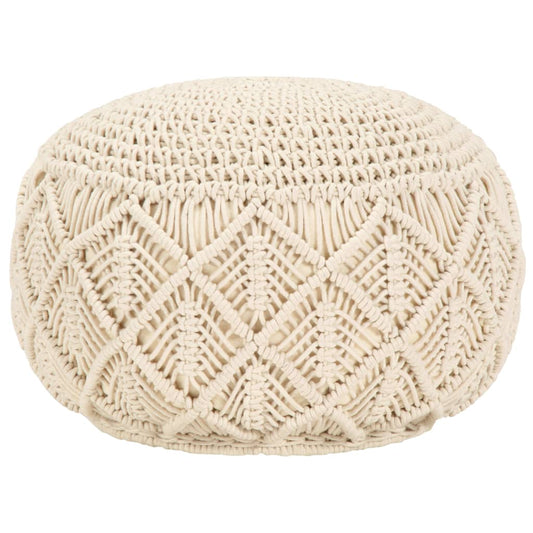 Makramee Sitzpuff Handgefertigt 45 x 30 cm Baumwolle - Pazzar.ch