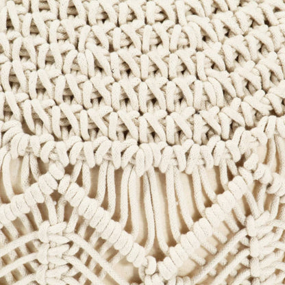 Makramee Sitzpuff Handgefertigt 45 x 30 cm Baumwolle - Pazzar.ch