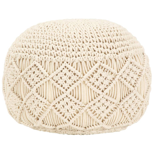 Makramee Sitzpuff Handgefertigt 45 x 30 cm Baumwolle - Pazzar.ch