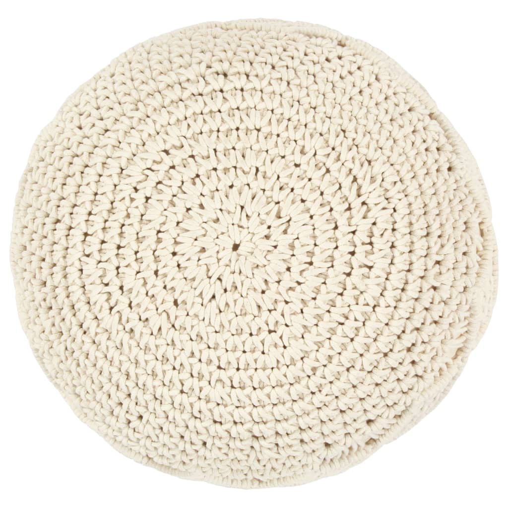 Makramee Sitzpuff Handgefertigt 45 x 30 cm Baumwolle - Pazzar.ch