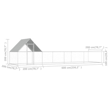 Hühnerstall 8x2x2 m Verzinkter Stahl - Pazzar.ch