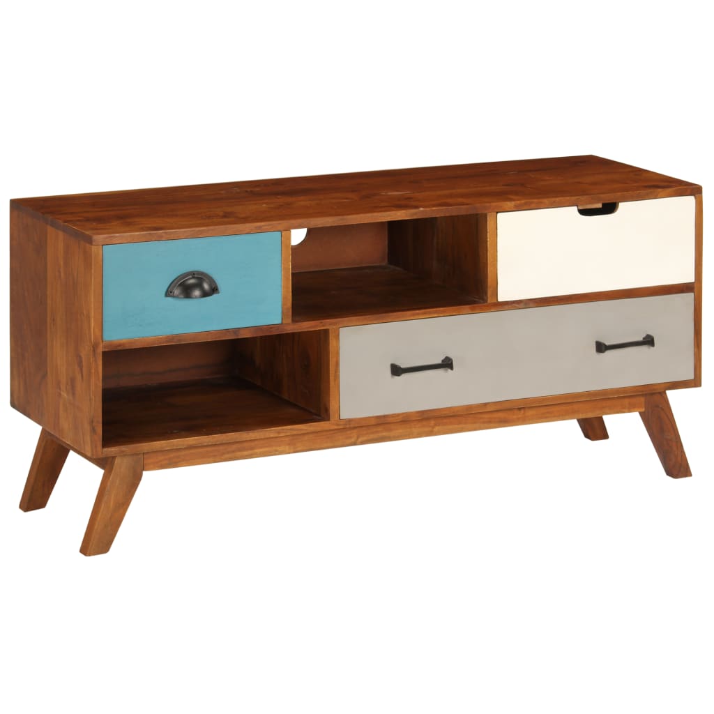 TV-Schrank mit 3 Schubladen 110 x 35 x 50 cm Akazienholz Massiv - Pazzar.ch