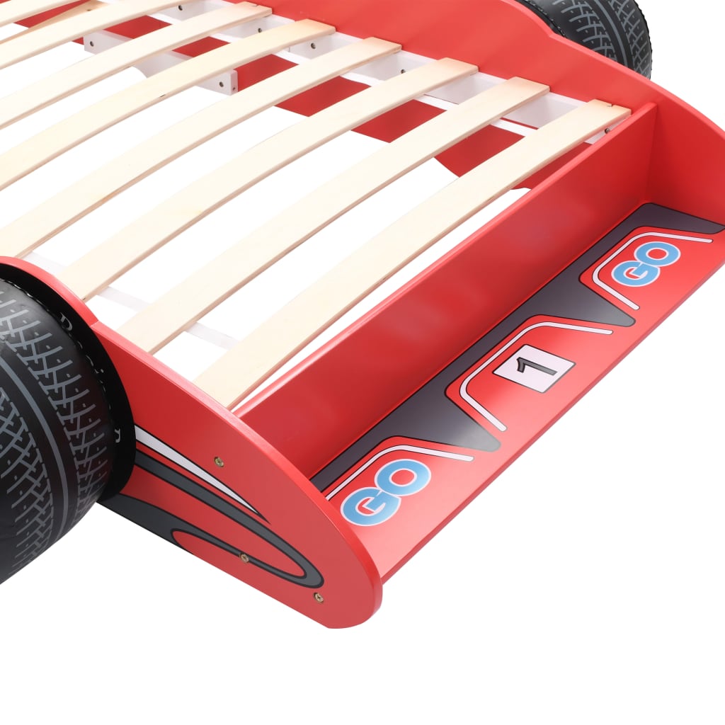 Kinderbett im Rennwagen-Design 90 x 200 cm Rot - Pazzar.ch