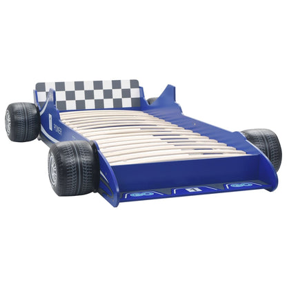 Kinderbett im Rennwagen-Design 90 x 200 cm Blau - Pazzar.ch