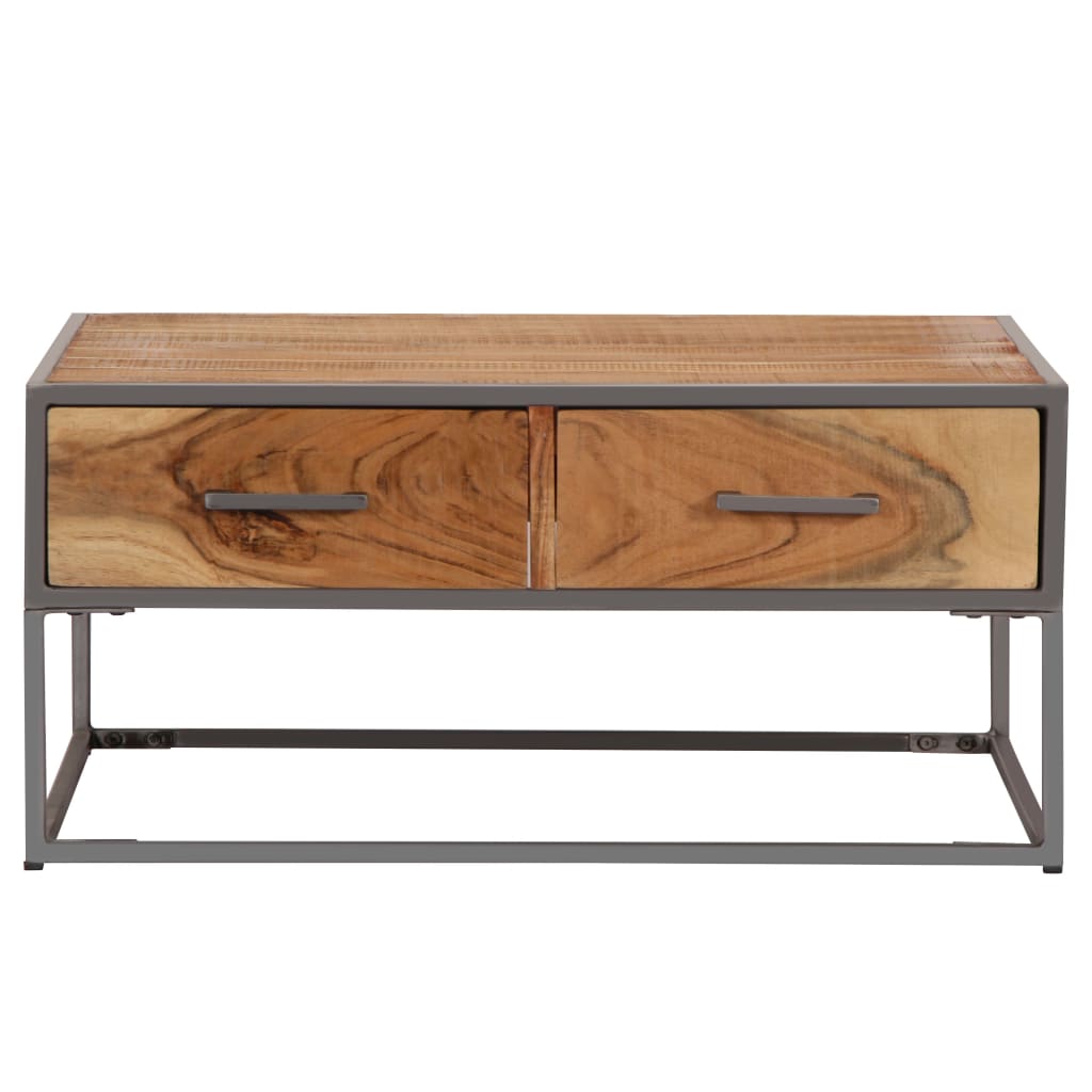 Couchtisch 75 x 75 x 35 cm Massivholz Akazie - Pazzar.ch