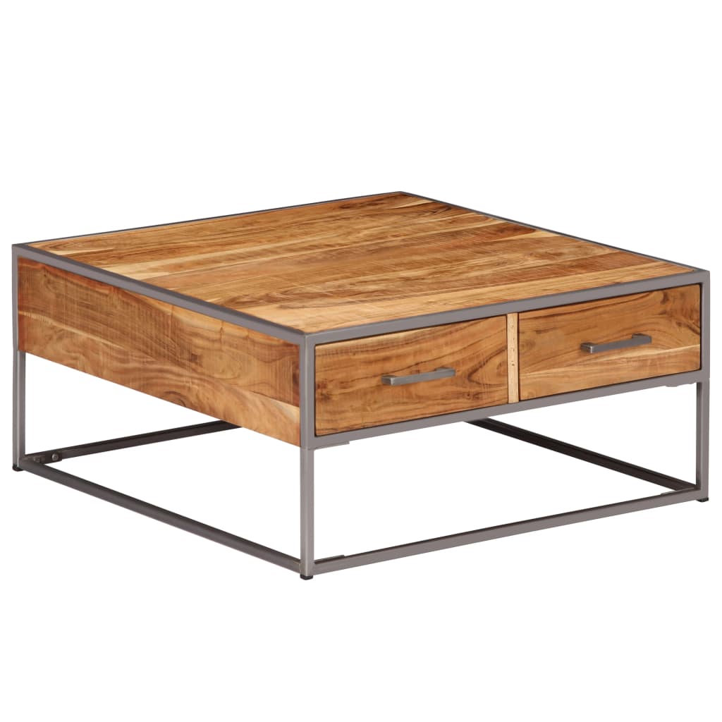 Couchtisch 75 x 75 x 35 cm Massivholz Akazie - Pazzar.ch