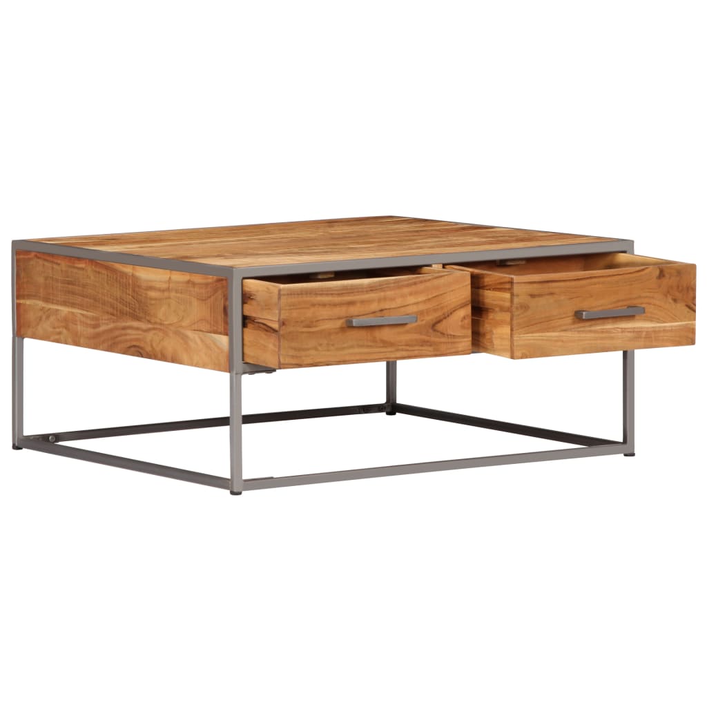 Couchtisch 75 x 75 x 35 cm Massivholz Akazie - Pazzar.ch