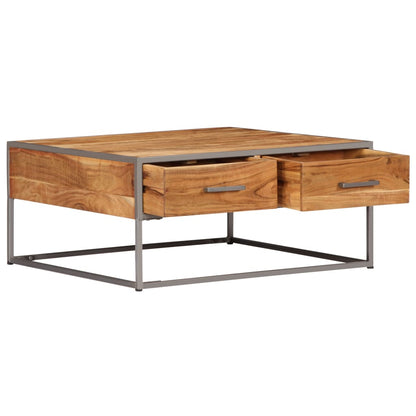 Couchtisch 75 x 75 x 35 cm Massivholz Akazie - Pazzar.ch