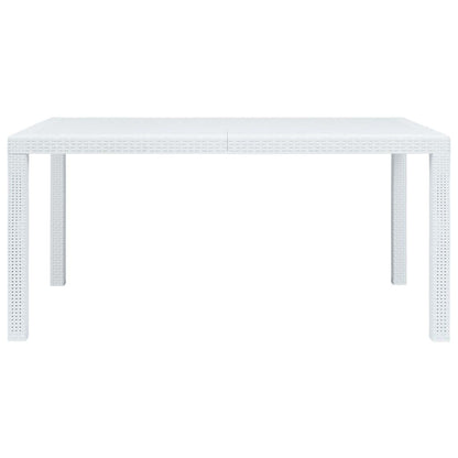 Gartentisch Weiß 150 x 90 x 72 cm Kunststoff Rattan-Optik - Pazzar.ch
