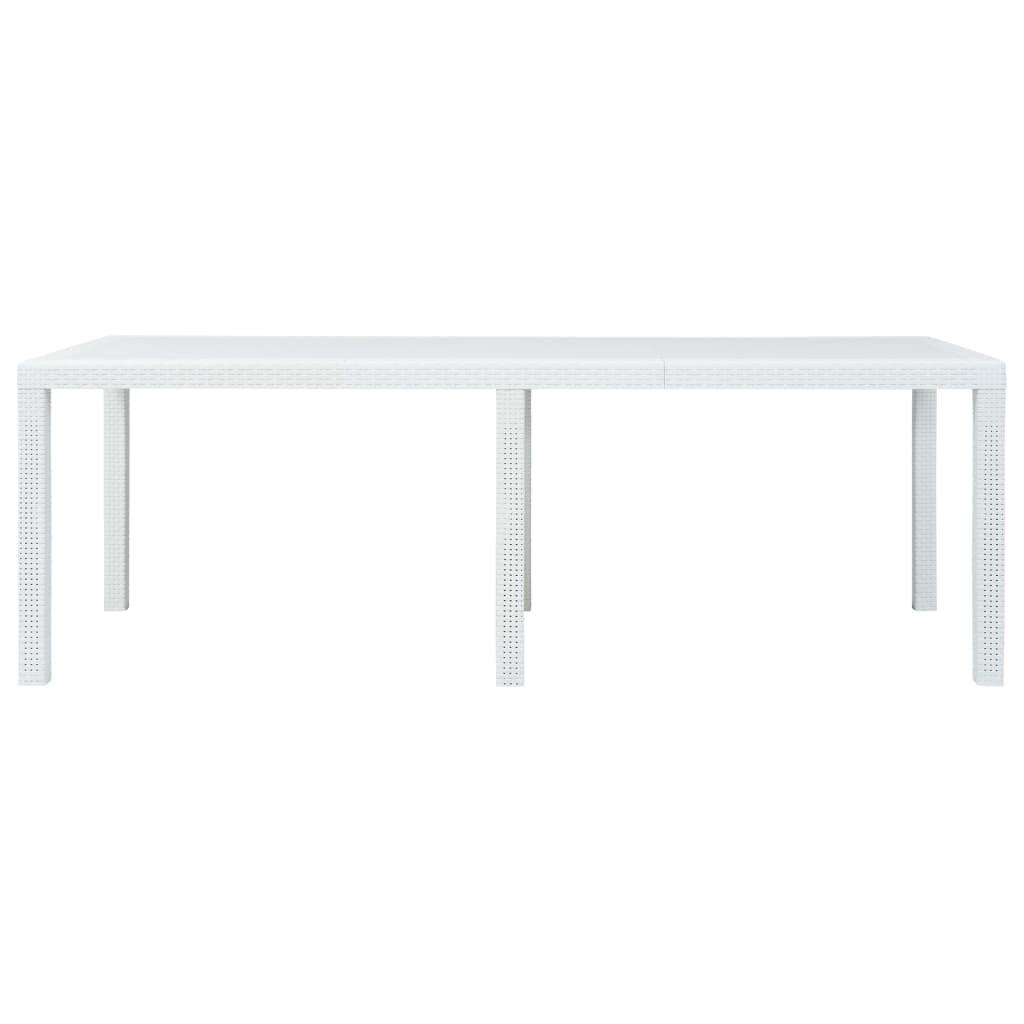 Gartentisch Weiß 220 x 90 x 72 cm Kunststoff Rattan-Optik - Pazzar.ch