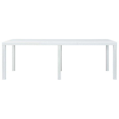 Gartentisch Weiß 220 x 90 x 72 cm Kunststoff Rattan-Optik - Pazzar.ch