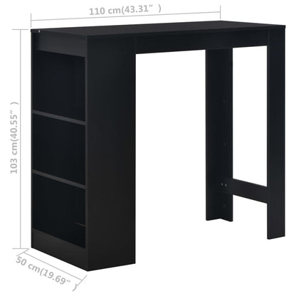 Bartisch mit Regal Schwarz 110 x 50 x 103 cm - Pazzar.ch
