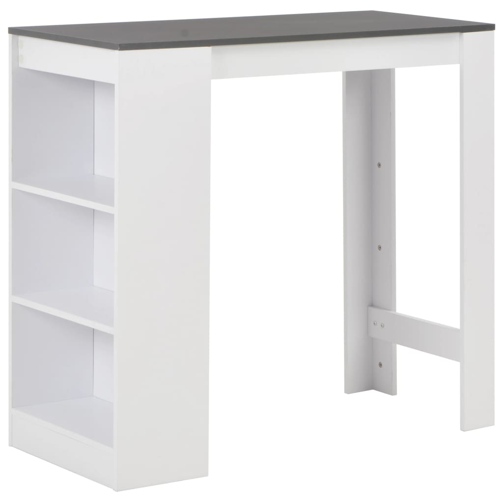Bartisch mit Regal Weiß 110x50x103 cm - Pazzar.ch