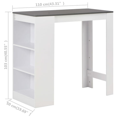 Bartisch mit Regal Weiß 110x50x103 cm - Pazzar.ch
