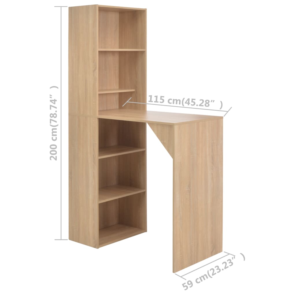 Bartisch mit Schrank Eichenoptik 115x59x200 cm - Pazzar.ch