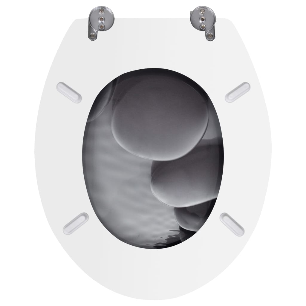 Toilettensitze mit Deckel 2 Stk. MDF Steine - Pazzar.ch