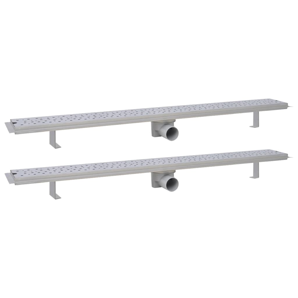 Lineare Duschrinnen 2 Stk. Blasen 1030 x 140 mm Edelstahl - Pazzar.ch