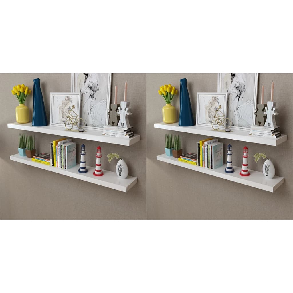 Wandregale 4 Stk. Weiß 120 cm - Pazzar.ch