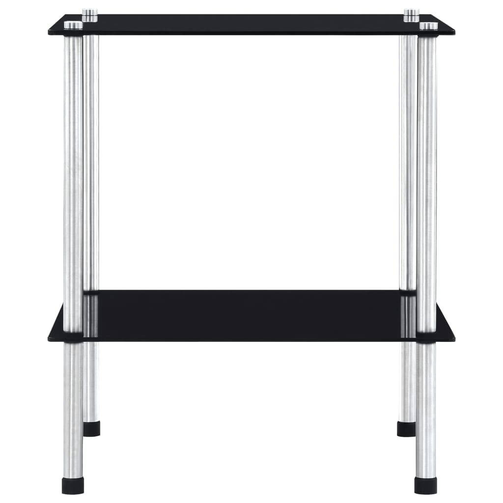 Regal mit 2 Ablagen Schwarz 40x40x47 cm Hartglas - Pazzar.ch