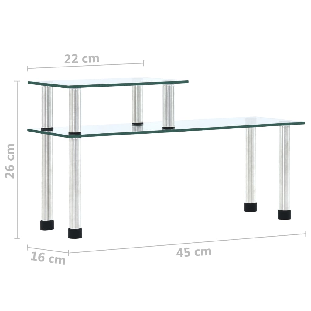 Küchenregal Transparent 45×16×26 cm Hartglas - Pazzar.ch