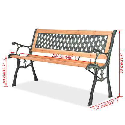 Gartenbank 122 cm Holz - Pazzar.ch