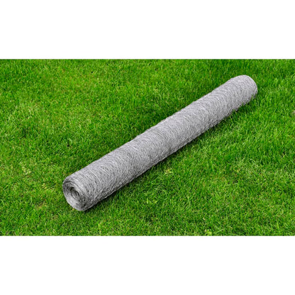 Maschendrahtzaun Verzinkter Stahl Hexagon 1×25 m Silbern - Pazzar.ch