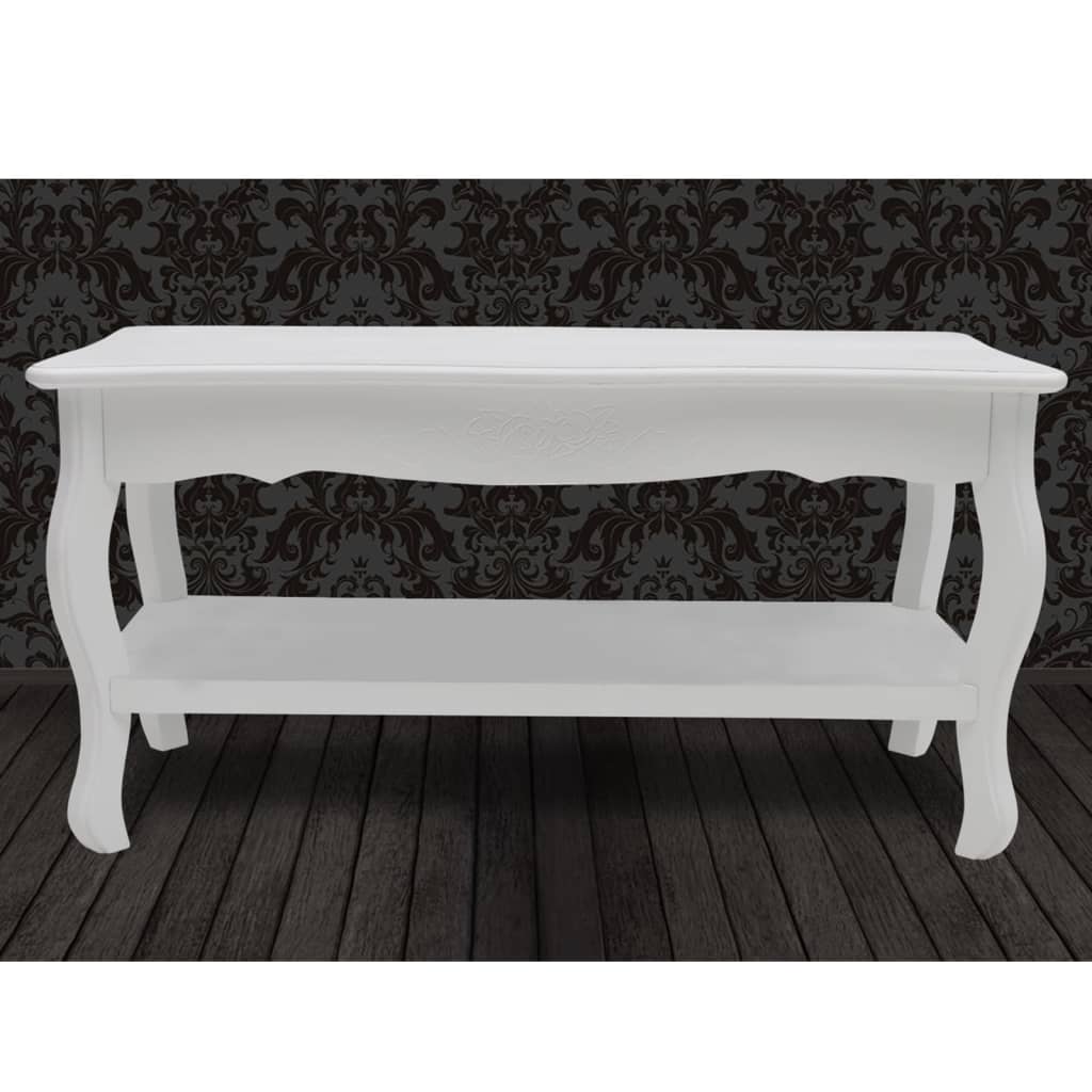 Couchtisch mit Ablageboden MDF Weiß - Pazzar.ch