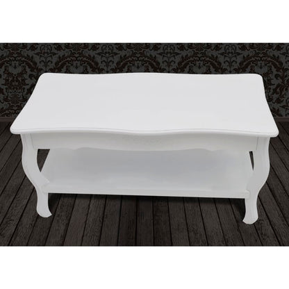 Couchtisch mit Ablageboden MDF Weiß - Pazzar.ch