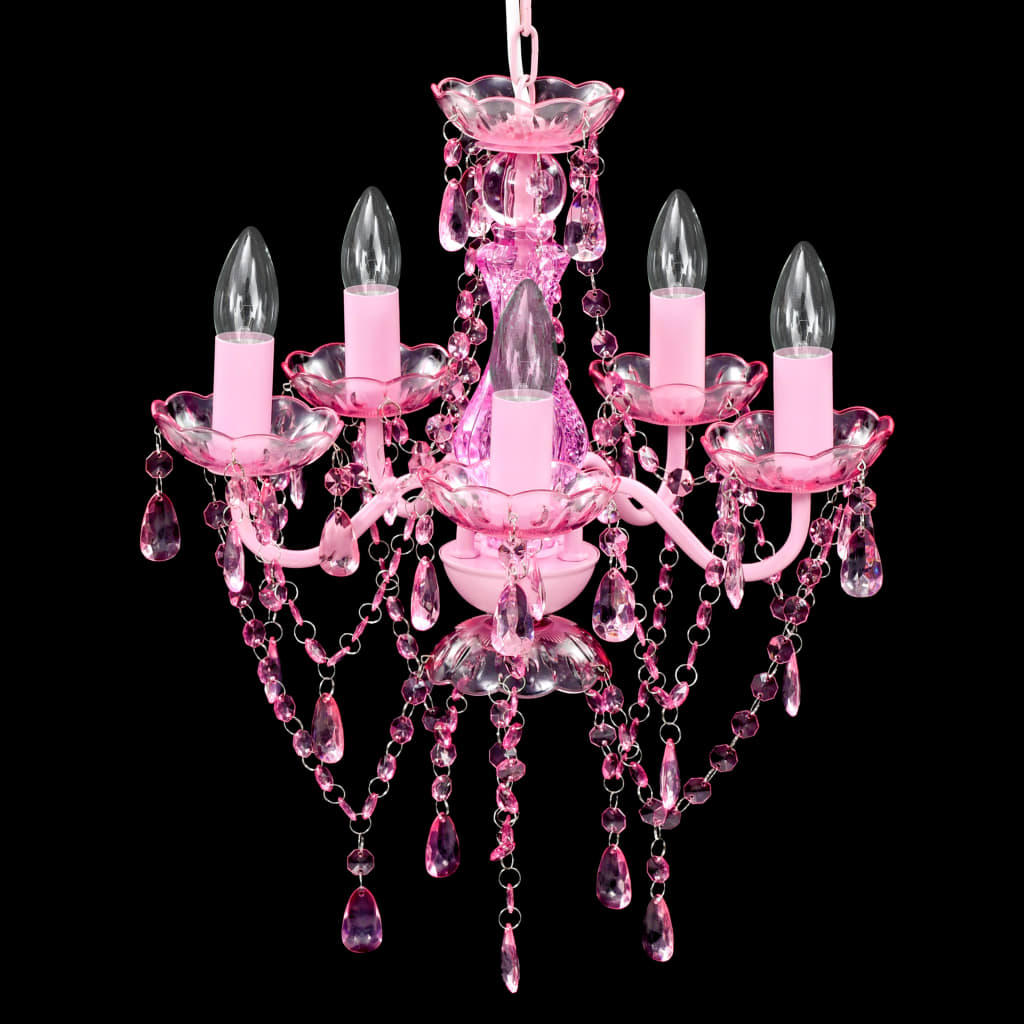 Kronleuchter 5 Glühbirnen Rosa - Pazzar.ch