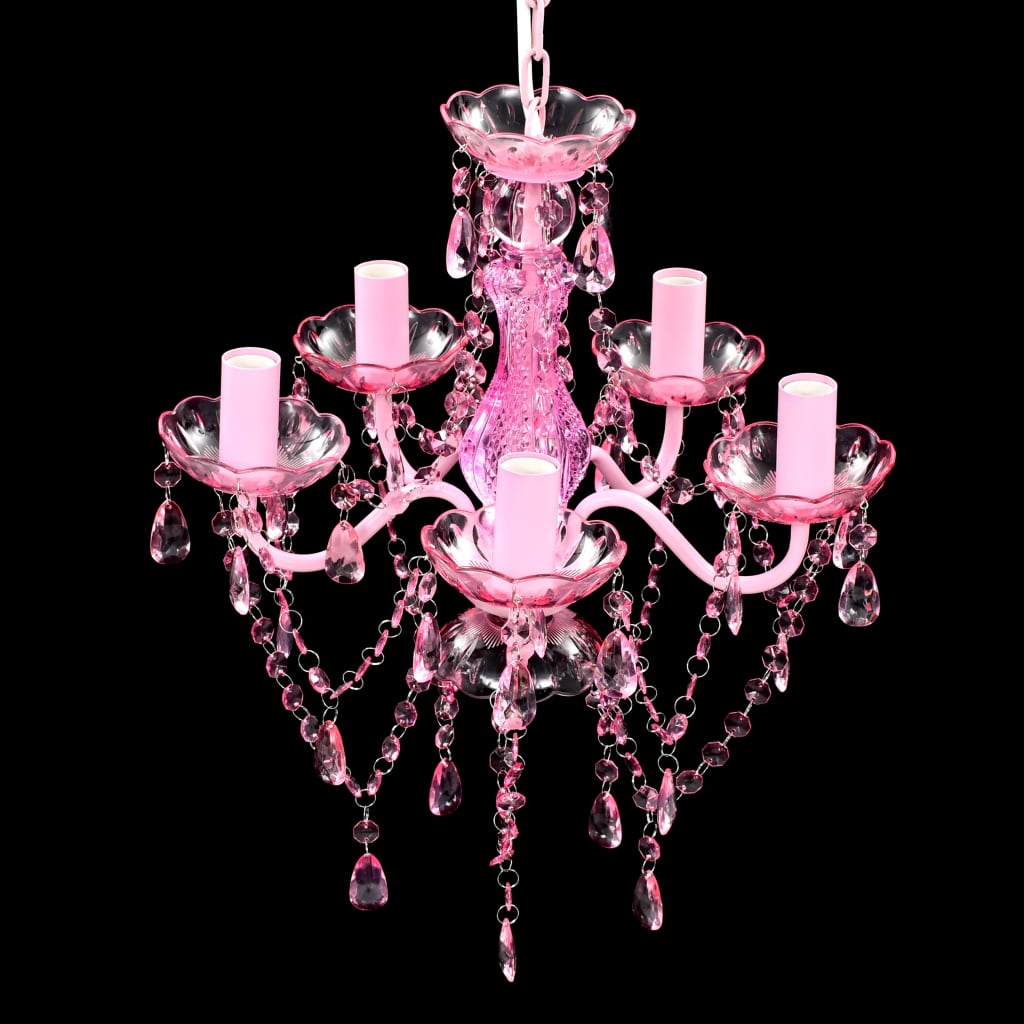 Kronleuchter 5 Glühbirnen Rosa - Pazzar.ch