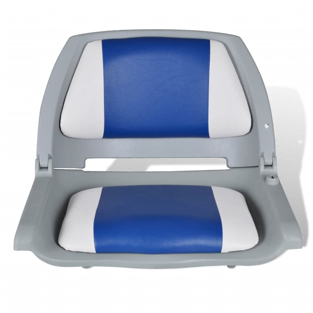 Bootssitz Klappbar Mit Polsterung in Blau-Weiß 41x51x48 cm - Pazzar.ch