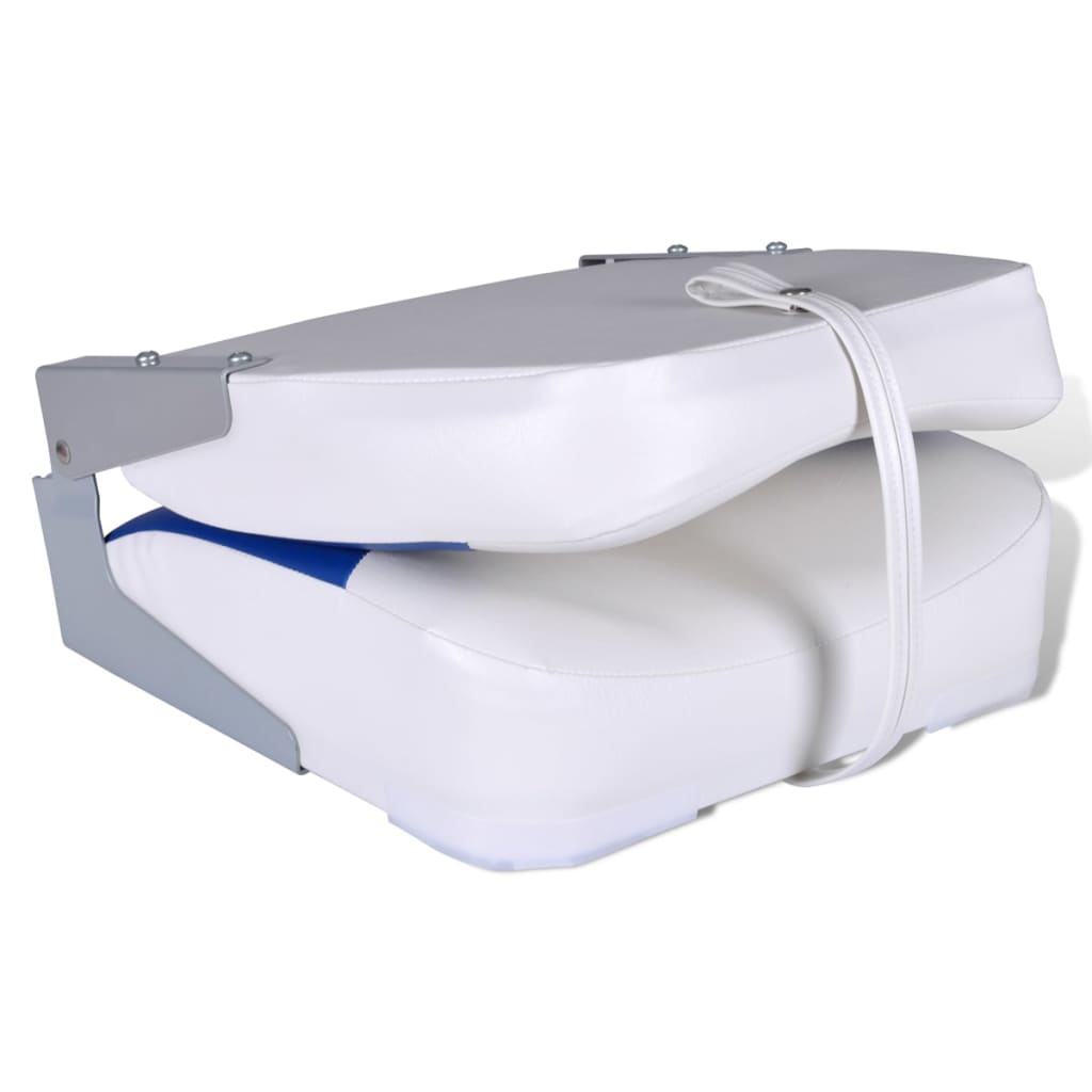 Bootssitz Klappbar Mit Polsterung in Blau-Weiß 41x36x48 cm - Pazzar.ch