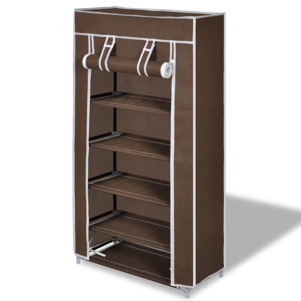 Schuhschrank Schuhregal Schuhablage 5 Schicht 58 x 28 x 106 cm Braun - Pazzar.ch