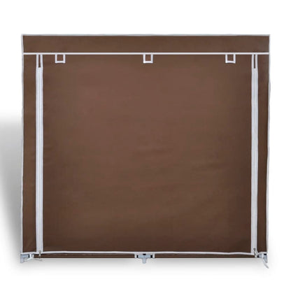Stoff Schuhschrank mit Abdeckung 115 x 28 x 110 cm Braun - Pazzar.ch