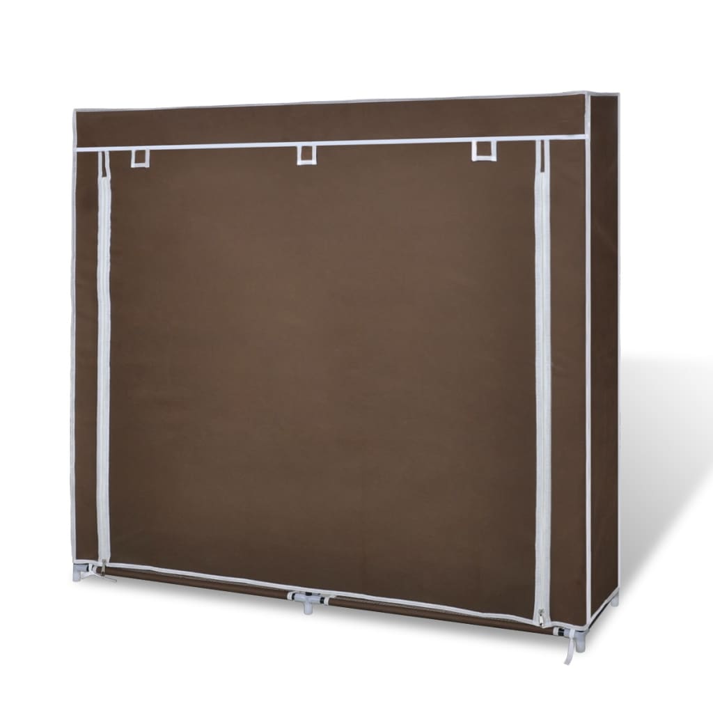 Stoff Schuhschrank mit Abdeckung 115 x 28 x 110 cm Braun - Pazzar.ch