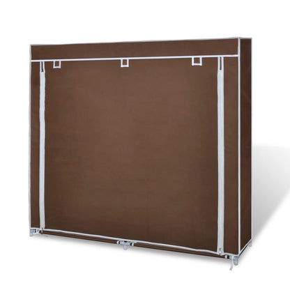 Stoff Schuhschrank mit Abdeckung 115 x 28 x 110 cm Braun - Pazzar.ch