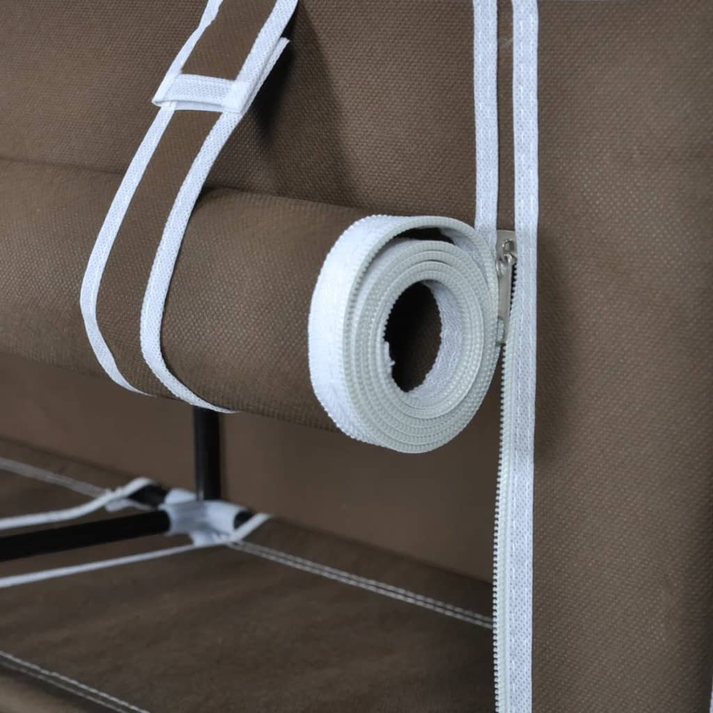 Stoff Schuhschrank mit Abdeckung 115 x 28 x 110 cm Braun - Pazzar.ch