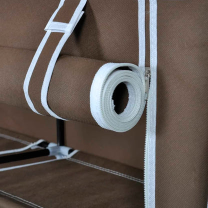 Stoff Schuhschrank mit Abdeckung 115 x 28 x 110 cm Braun - Pazzar.ch