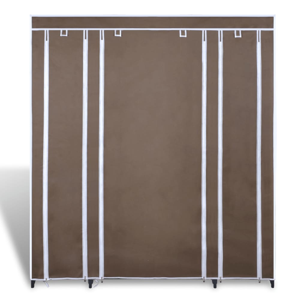 Stoffschrank mit Fächern und Stangen 45×150×176 cm Braun - Pazzar.ch