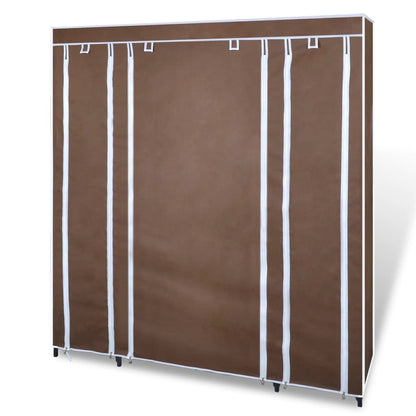 Stoffschrank mit Fächern und Stangen 45×150×176 cm Braun - Pazzar.ch