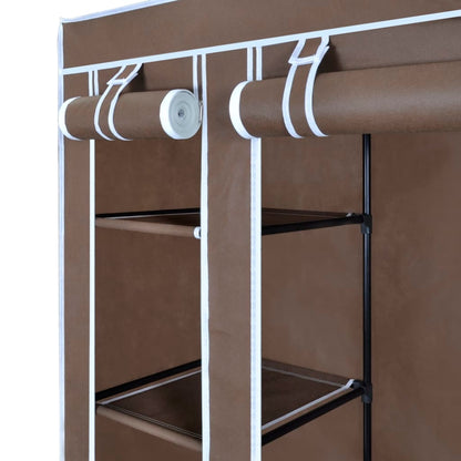 Stoffschrank mit Fächern und Stangen 45×150×176 cm Braun - Pazzar.ch